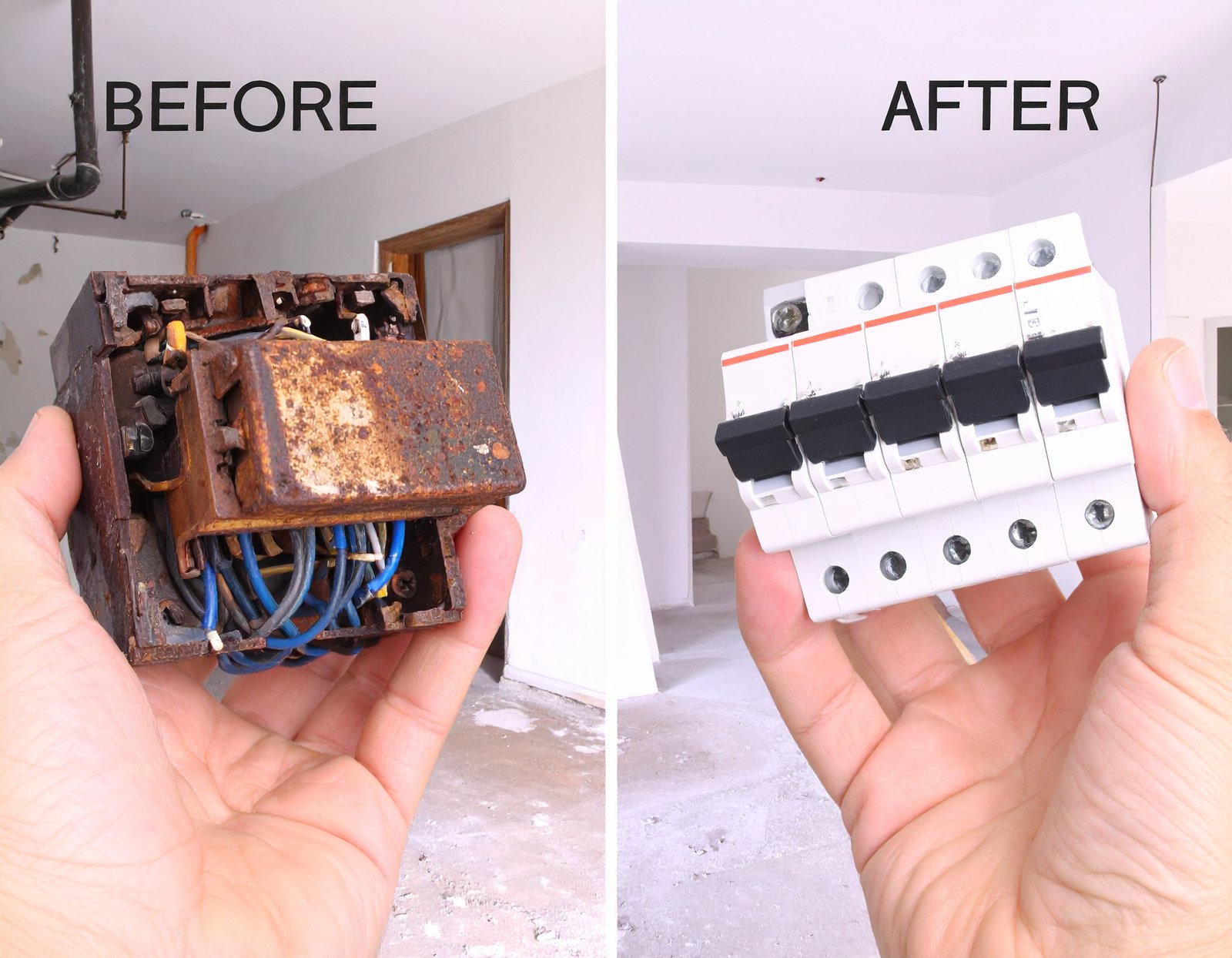 New breaker box installation with surge protection Austin
