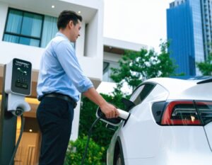 Level 2 EV charger installation in Austin home driveway